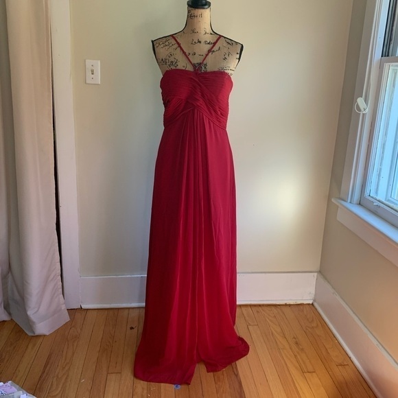 Bill Levkoff maron floor length gown dress 12 🔆 - Picture 1 of 10